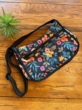 LeSportsac x Rifle Paper Co  Shoulder Bag Crossbody Floral Print Black